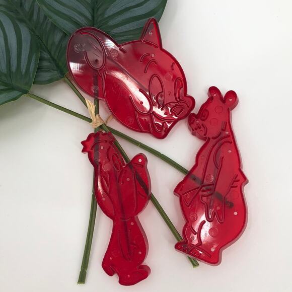 Set Of 3 Vintage Loews Incorporated MGM Cartoon 1956 Jerry Droopy Cookie Cutters - Picture 1 of 8